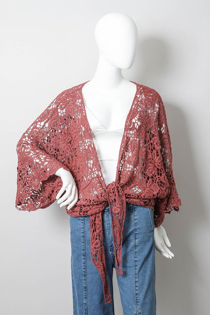 Crochet Floral Petal Kimono Wrap