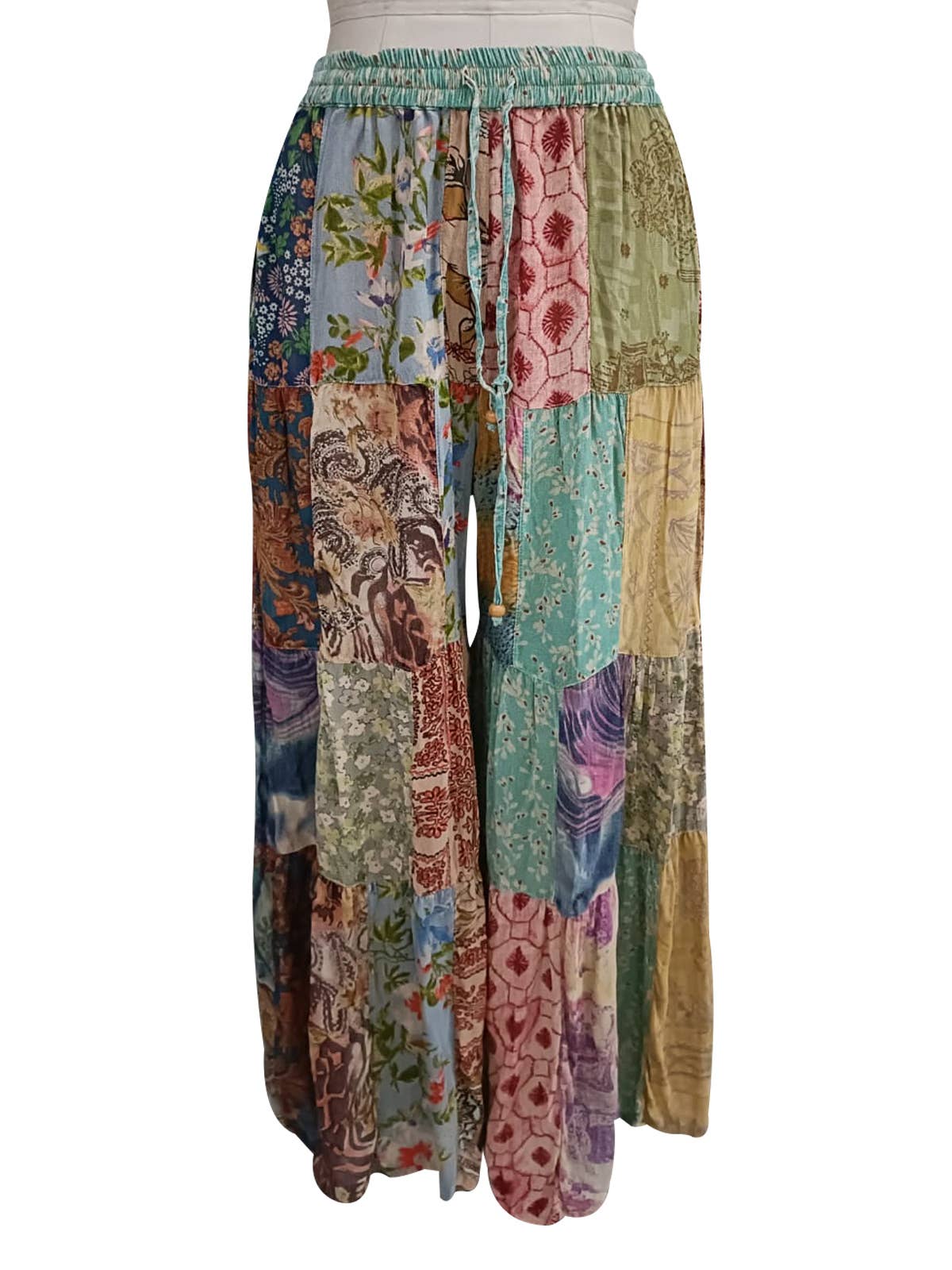 Long Flared Patchwork Pants