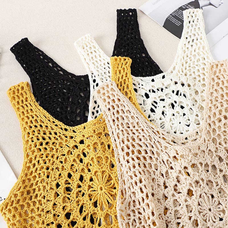 Vintage Bohemian Crochet Fringe Tank Top