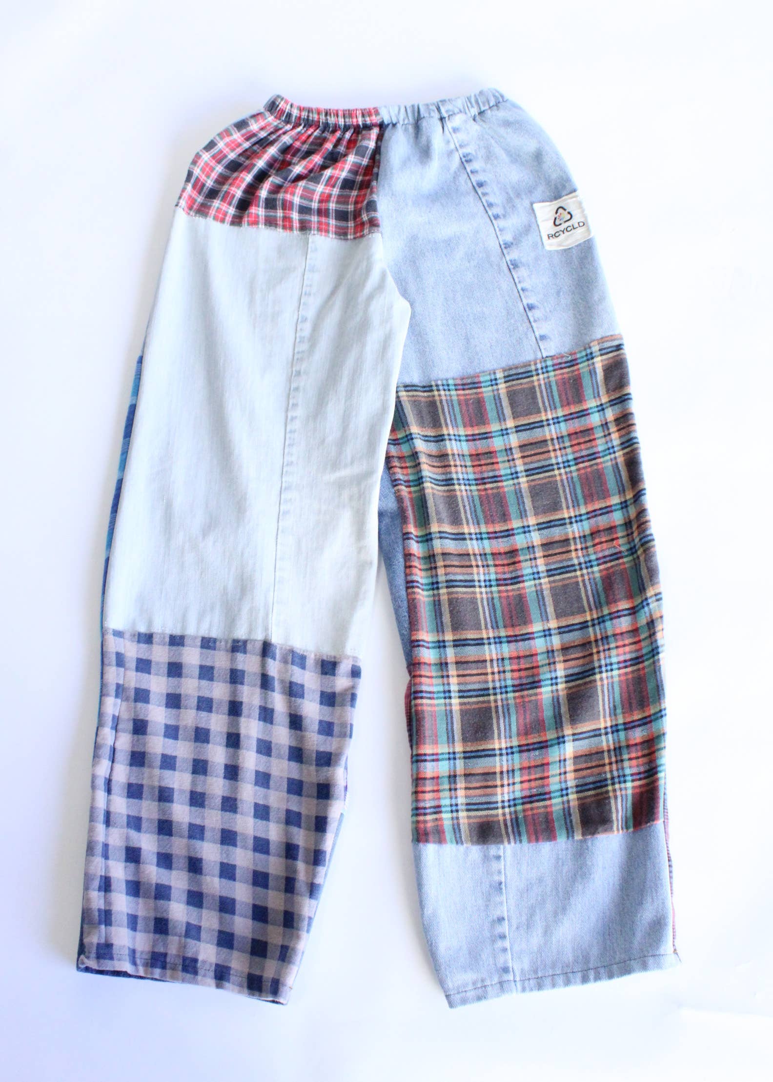 Flannel &amp; Denim Combo Pants