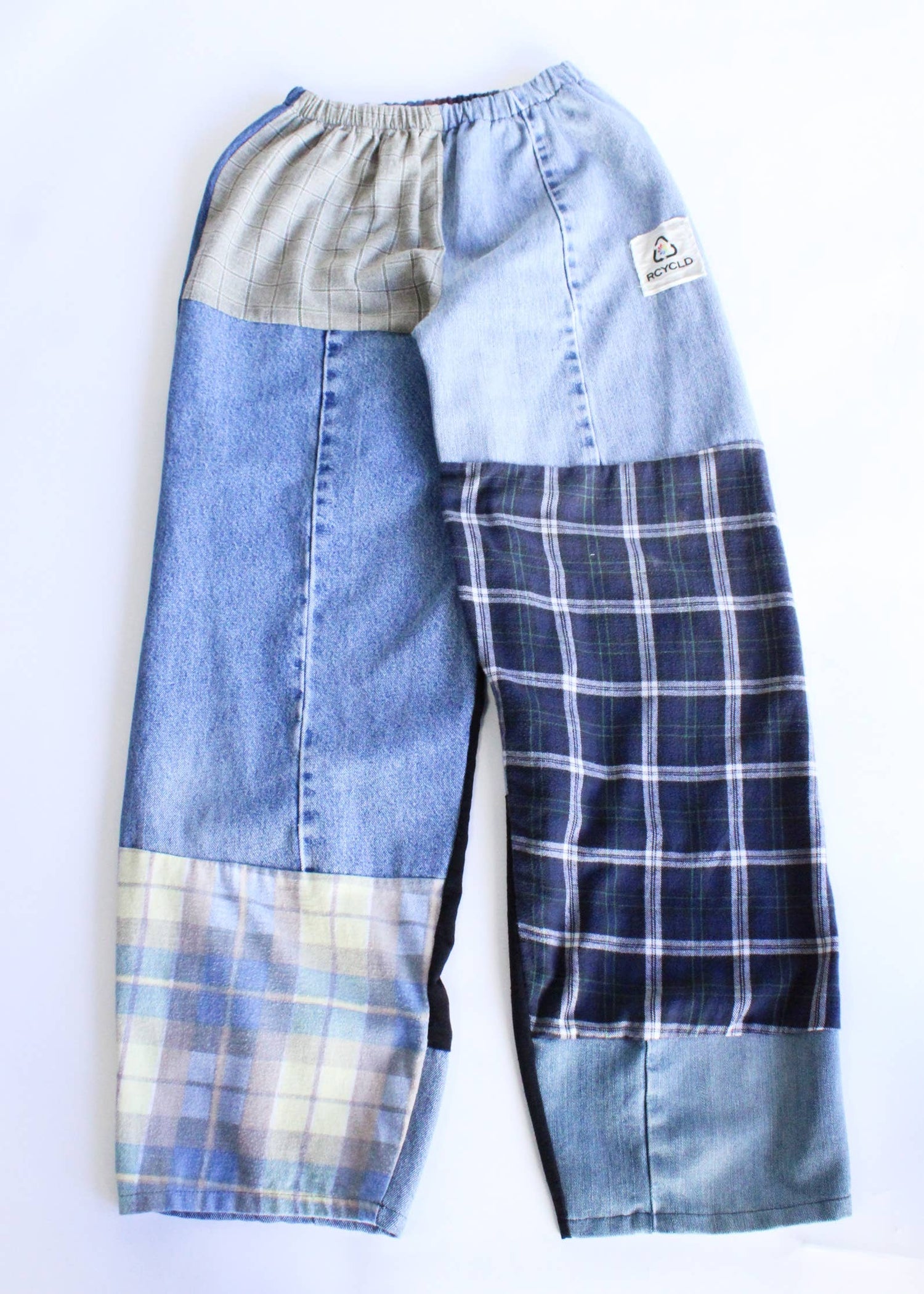 Flannel &amp; Denim Combo Pants