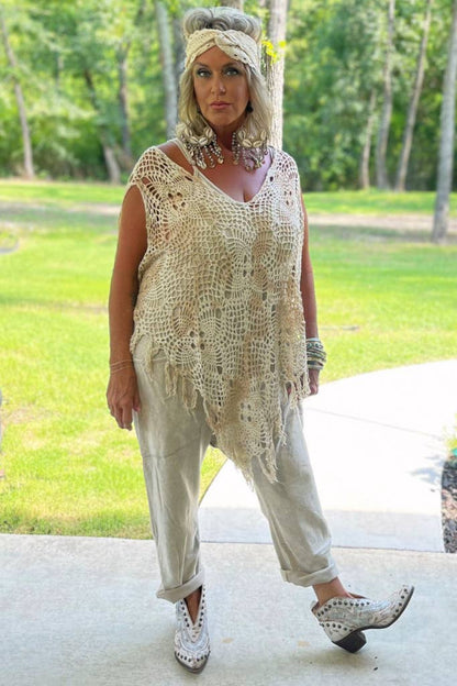 True Harmony Crochet Tassel Poncho