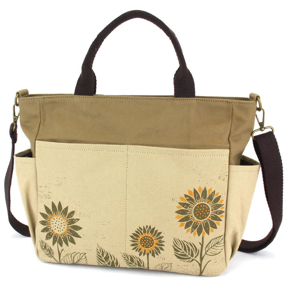 Canvas Print Pocket Tote - Sunflower