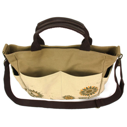 Canvas Print Pocket Tote - Sunflower