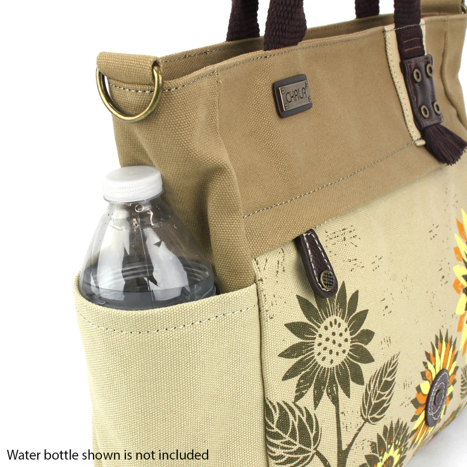 Canvas Print Pocket Tote - Sunflower