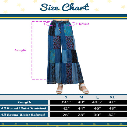 Long Flared Patchwork Pants Plus