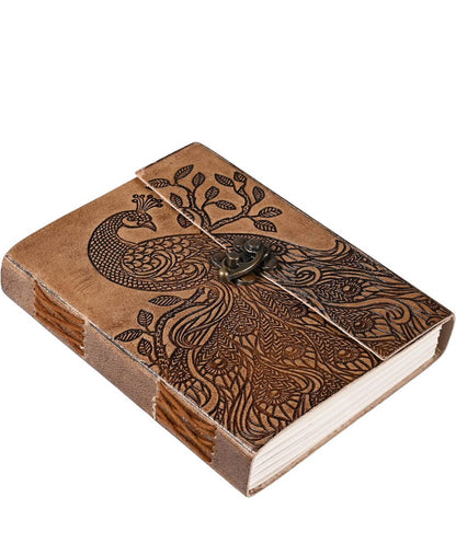 Peacock Embossed Leather Journal