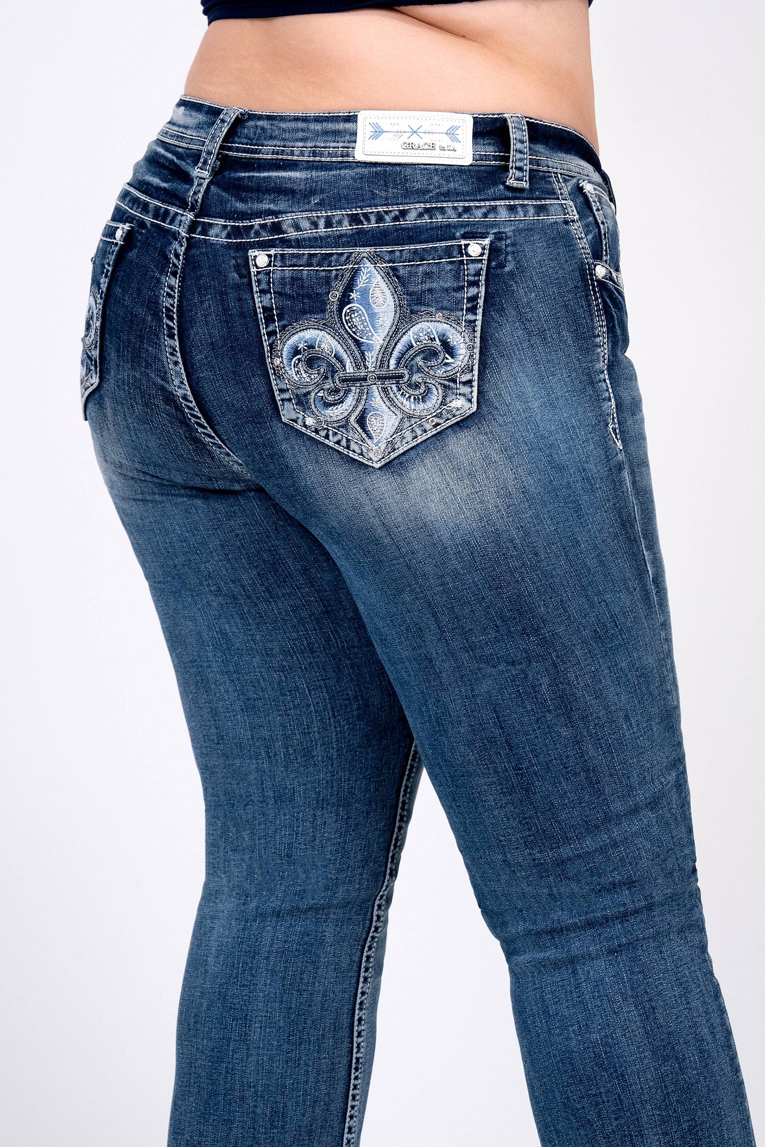 Fleur-de-lis Plus Size Bootcut Jeans