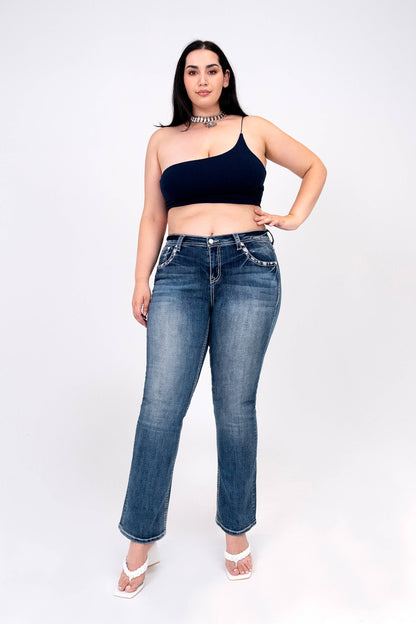 Fleur-de-lis Plus Size Bootcut Jeans