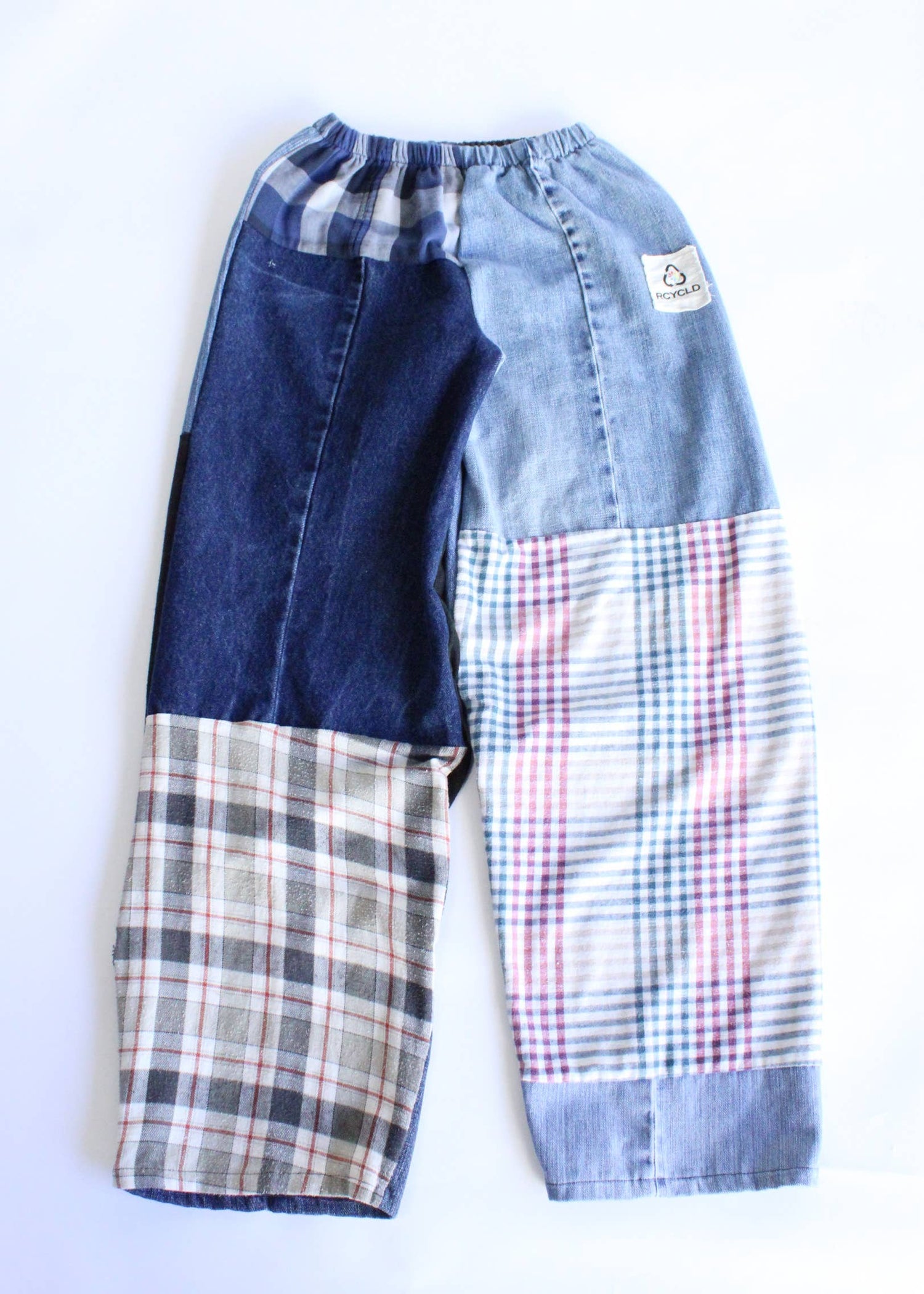 Flannel &amp; Denim Combo Pants