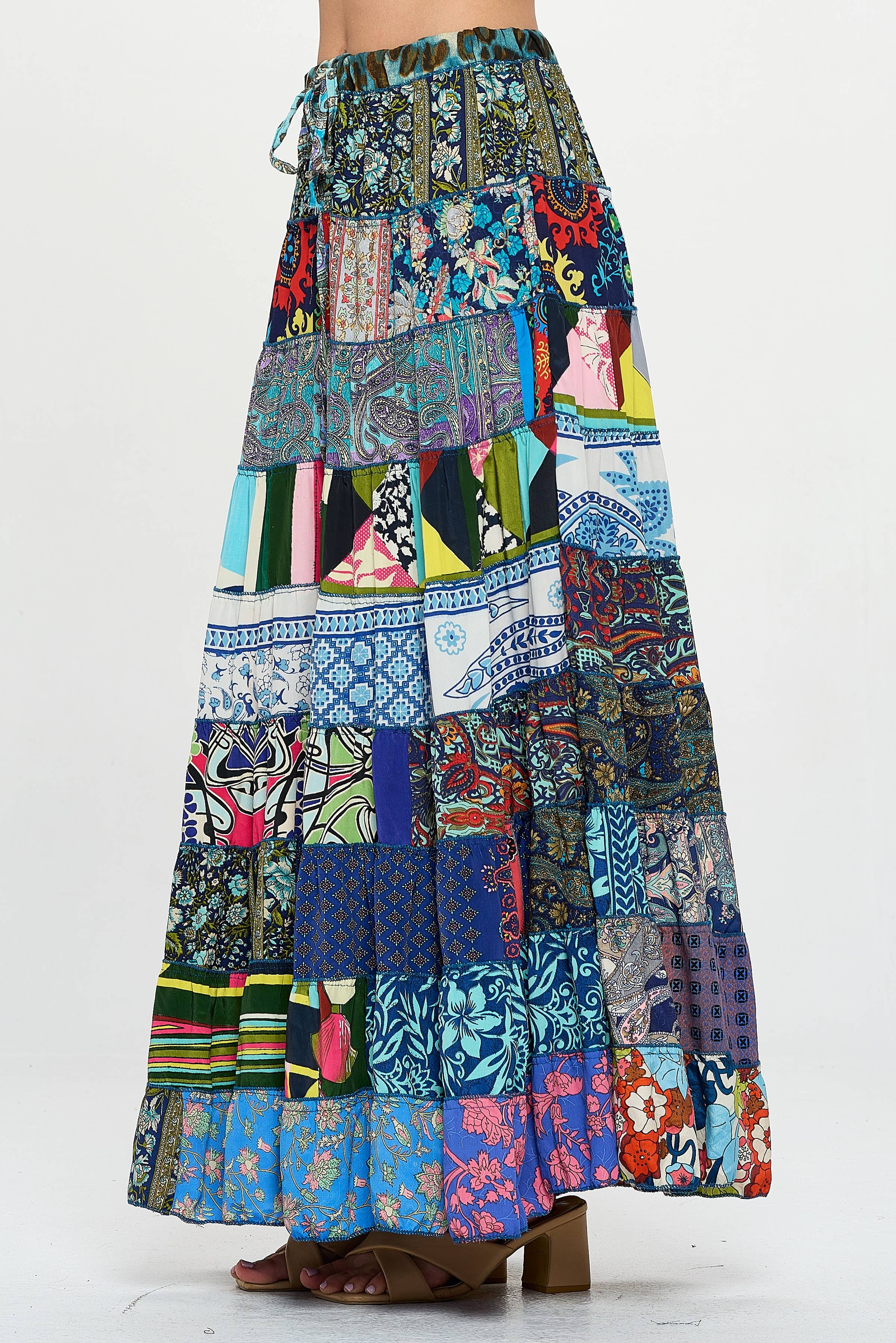 Multi-patch Maxi Skirt