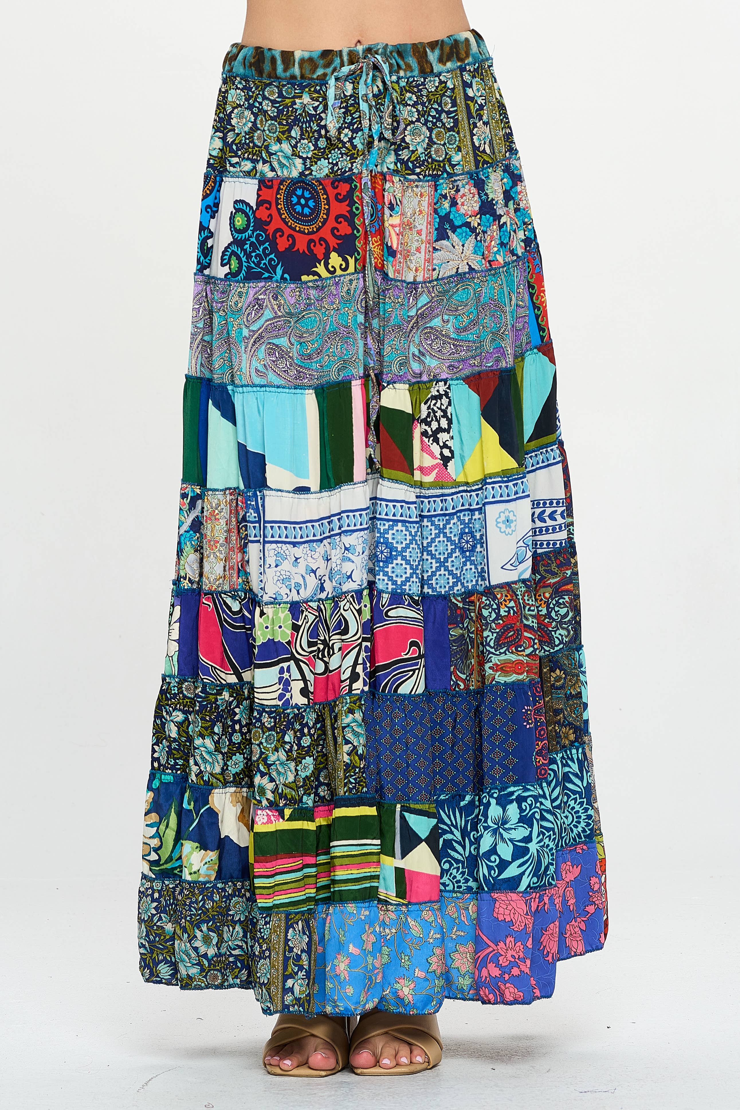 Multi-patch Maxi Skirt